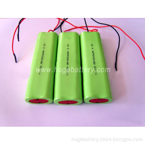 AA 1800mAh 4.8V NiMH Rechargeable Battery Pack